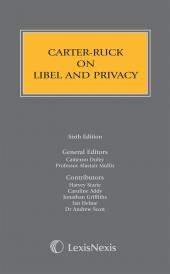 Carter-Ruck on Libel and Privacy (Part of the Butterworths Common Law Series) cover