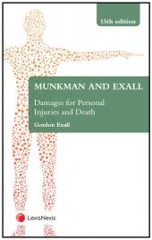 Munkman and Exall On Damages For Personal Injuries and Death 15th edition cover