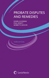 Probate Disputes and Remedies Third edition cover