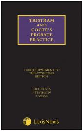 Tristram and Coote's Probate Practice Third Supplement to the 32nd edition cover