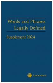 Words and Phrases Legally Defined 2024 Supplement cover