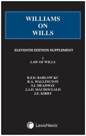 Williams on Wills - First Supplement to the Eleventh edition cover