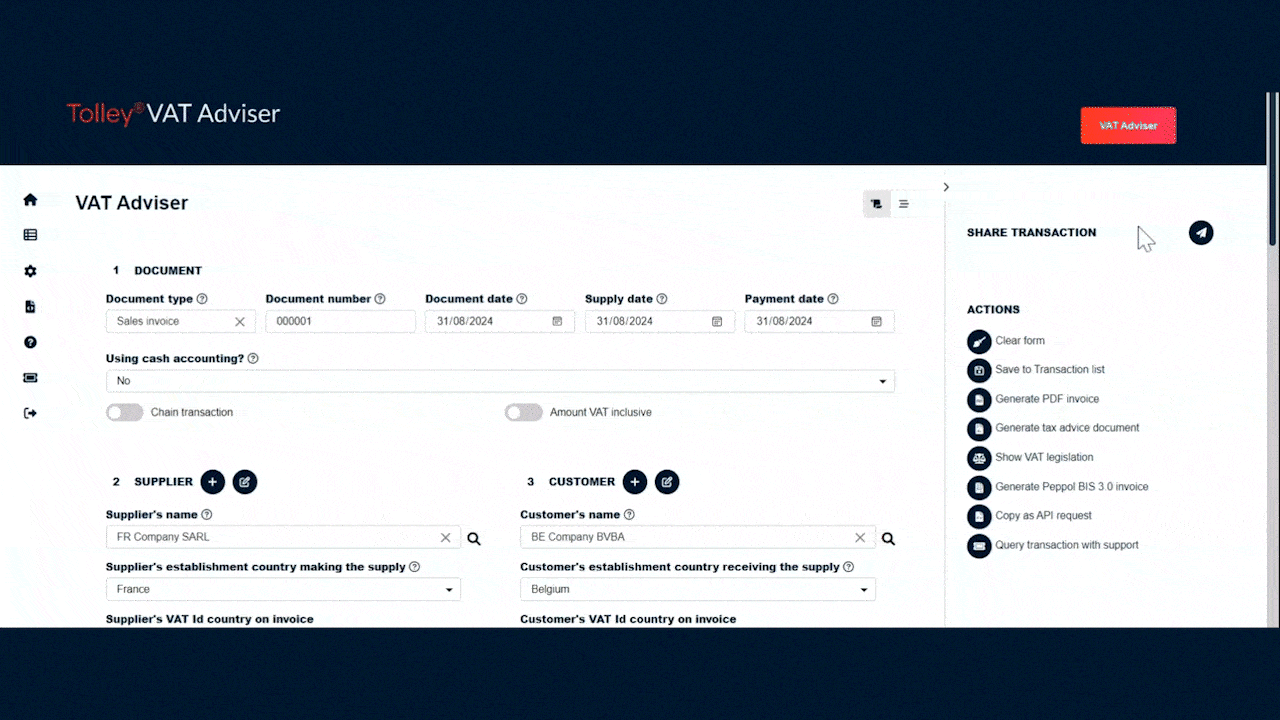 Share transactions with colleagues, suppliers and customers